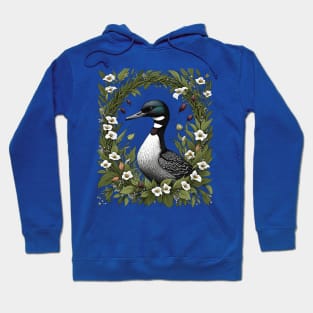 Common Loon Surrounded By Lady's Slipper Flowers 2 Hoodie